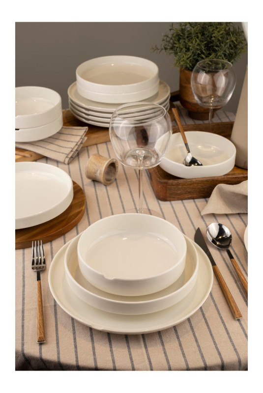 Service de table (18 pièces) - Crème