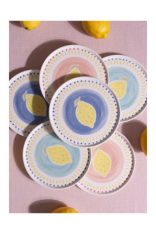 Service d'assiettes à dessert (6 pièces) - Multicolore