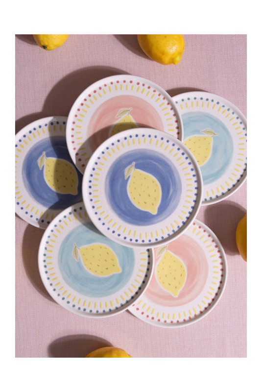 Service d'assiettes à dessert (6 pièces) - Multicolore