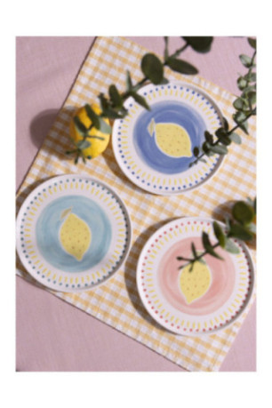Service d'assiettes à dessert (6 pièces) - Multicolore