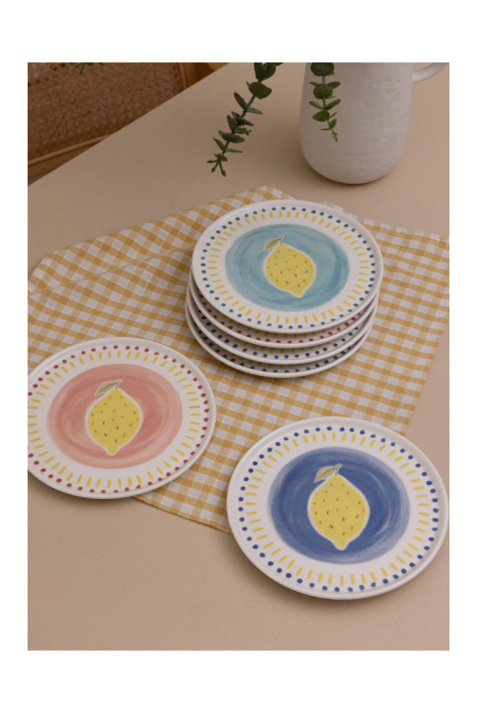 Service d'assiettes à dessert (6 pièces) - Multicolore