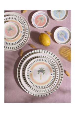Service d'assiettes à dessert (6 pièces) - Multicolore