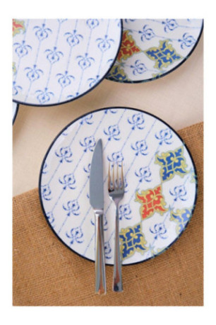 Ensemble d'assiettes à dessert (4 pièces) - Multicolore