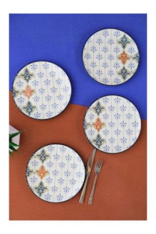 Ensemble d'assiettes à dessert (4 pièces) - Multicolore