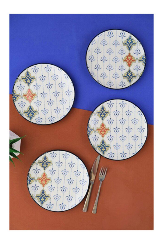 Ensemble d'assiettes à dessert (4 pièces) - Multicolore