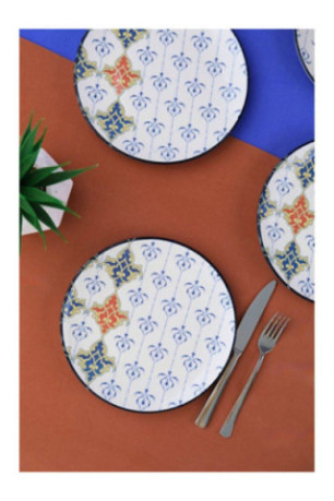 Ensemble d'assiettes à dessert (4 pièces) - Multicolore