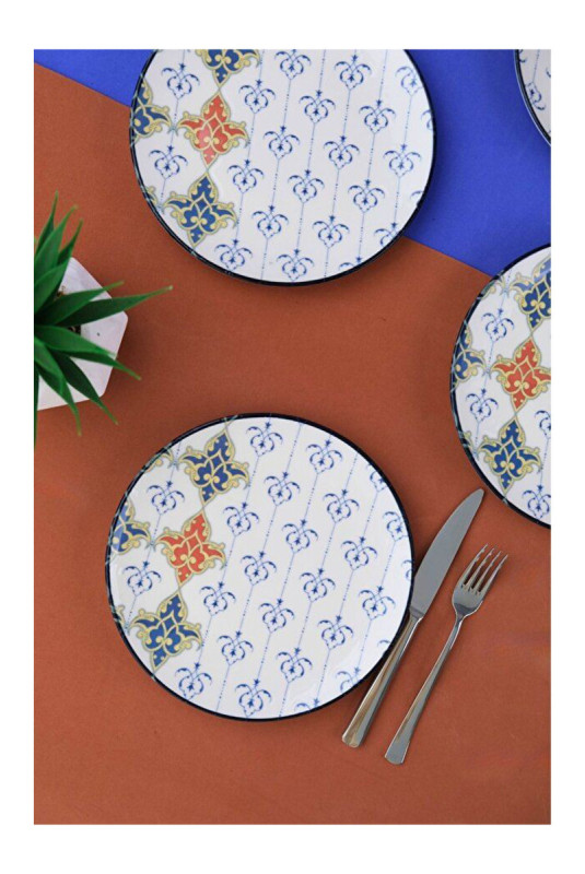 Ensemble d'assiettes à dessert (4 pièces) - Multicolore
