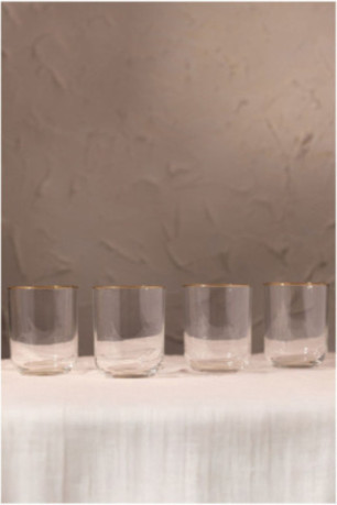 Ensemble de verres (4 pièces) - Or transparent