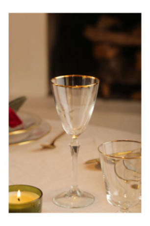 Ensemble de verres à vin (4 pièces) - Or transparent