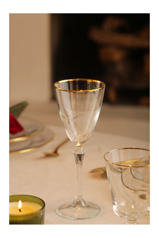 Ensemble de verres à vin (4 pièces) - Or transparent