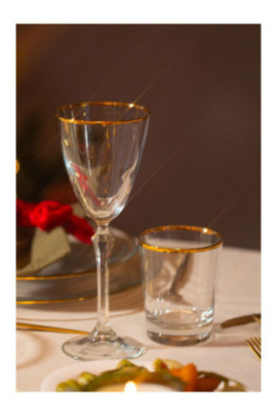Ensemble de verres à vin (4 pièces) - Or transparent
