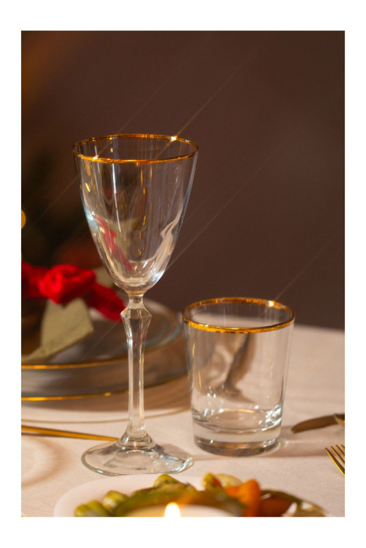 Ensemble de verres à vin (4 pièces) - Or transparent