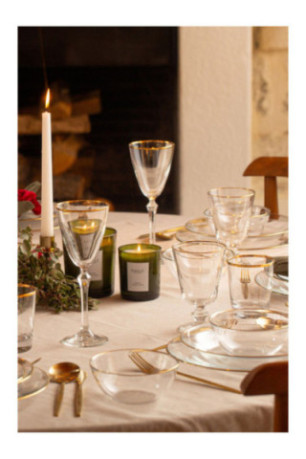 Ensemble de verres à vin (4 pièces) - Or transparent
