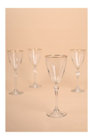 Ensemble de verres à vin (4 pièces) - Or transparent