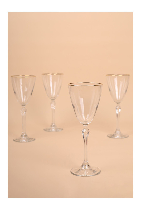 Ensemble de verres à vin (4 pièces) - Or transparent