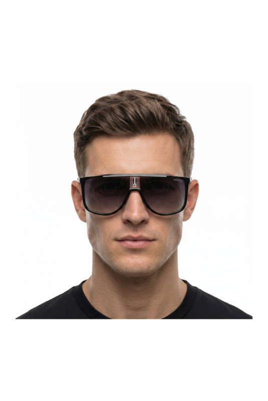 Lunettes de soleil carrées Homme Noir et blanc