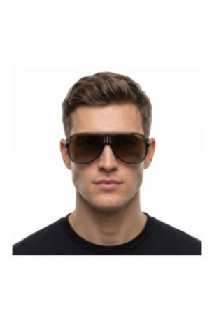 Lunettes de soleil style pilote Homme Noir et or