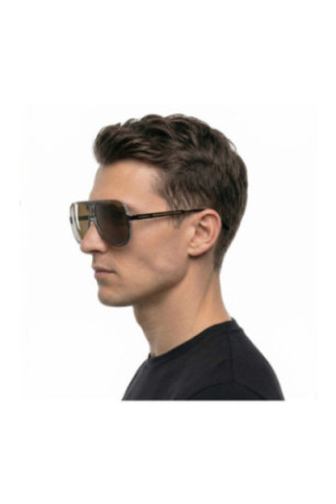 Lunettes de soleil style pilote Homme Noir et or