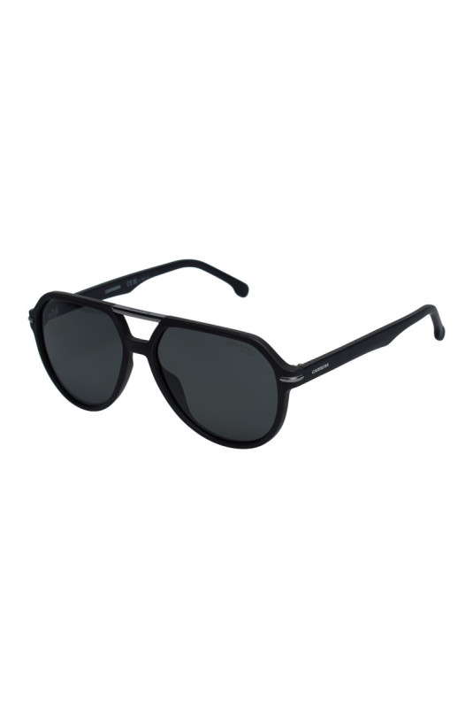 Lunettes de soleil style pilote polarisées Homme Noires et argentées 58 mm