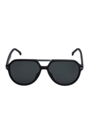 Lunettes de soleil style pilote polarisées Homme Noires et argentées 58 mm