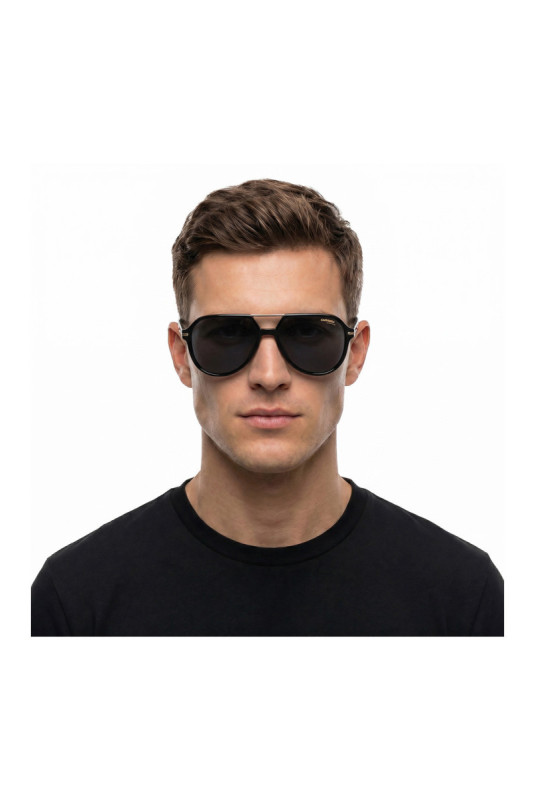 Lunettes de soleil style pilote Noir et doré 58 mm