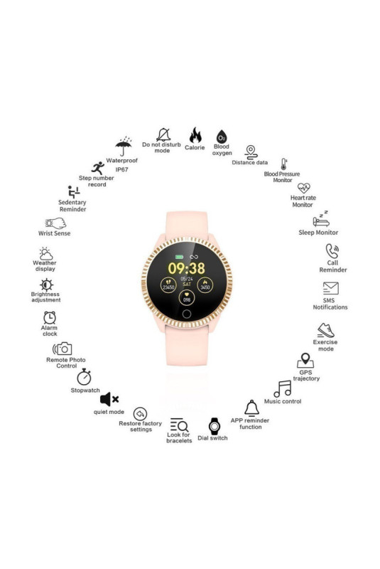 Montre GPS multifonctions or rose