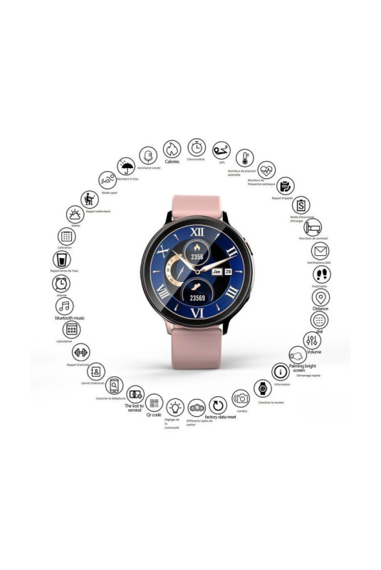 Montre connectée multifonctions Rose 1,54 pouces