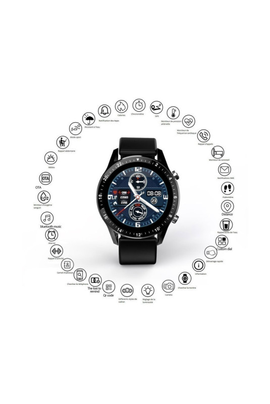 Montre connectée multifonctions Noir 1,3 pouces