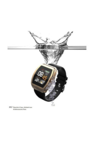 Montre connectée multifonctions Homme Or et noir