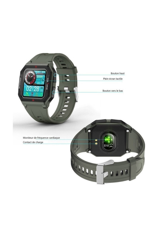 Montre connectée multifonctions Vert 1,3 pouce