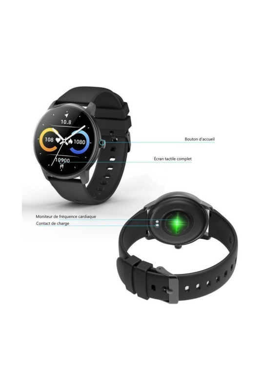 Montre connectée multifonctions Noire 1,28 pouces