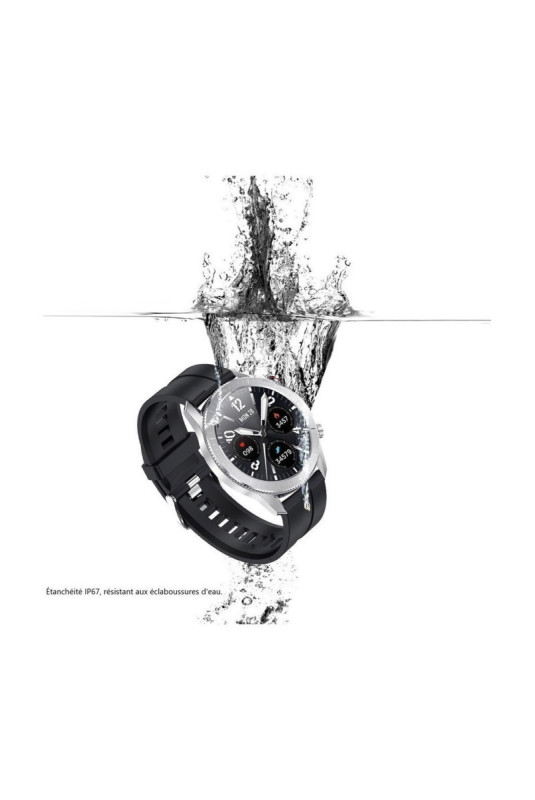Montre connectée multifonctions Noir et argent 1,3 pouce