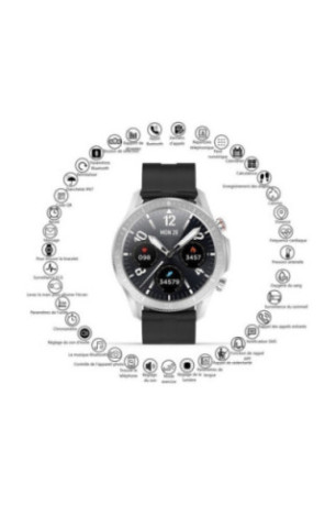 Montre connectée multifonctions Noir et argent 1,3 pouce