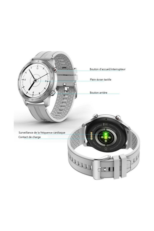 Montre connectée multifonctions gris 1,3 pouces