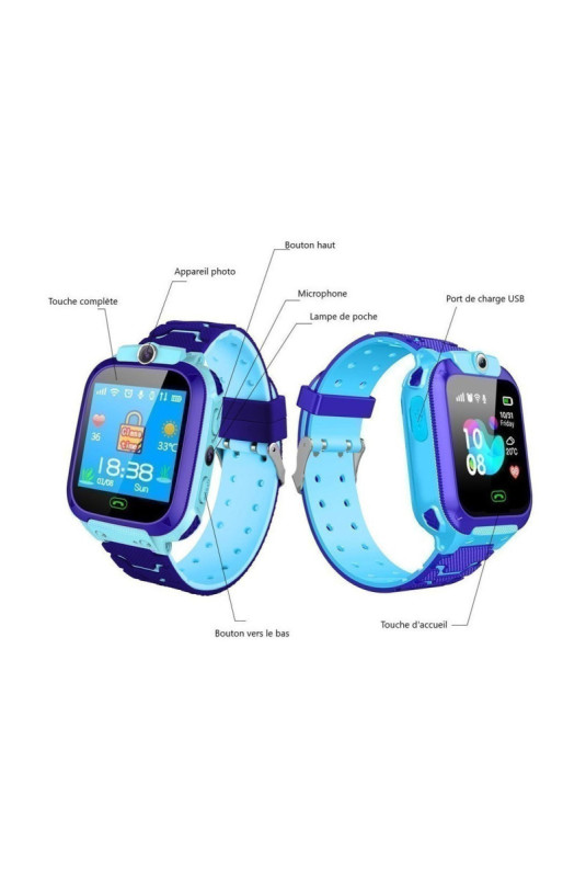 Montre connectée multifonctions Enfant Bleu 1,44 pouce