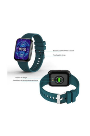 Montre connectée multifonctions Vert 1.69"