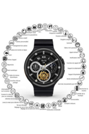 Montre connectée multifonctions noire