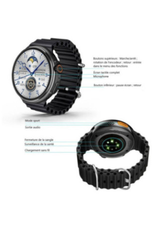 Montre connectée multifonctions noire