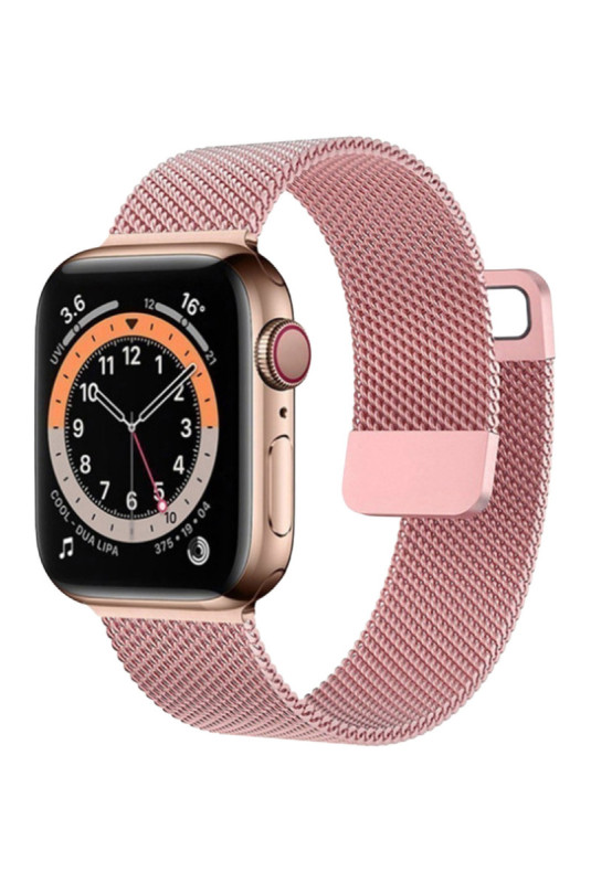 Bracelet maille milanaise compatible Apple Watch Rose 38/40/41 mm