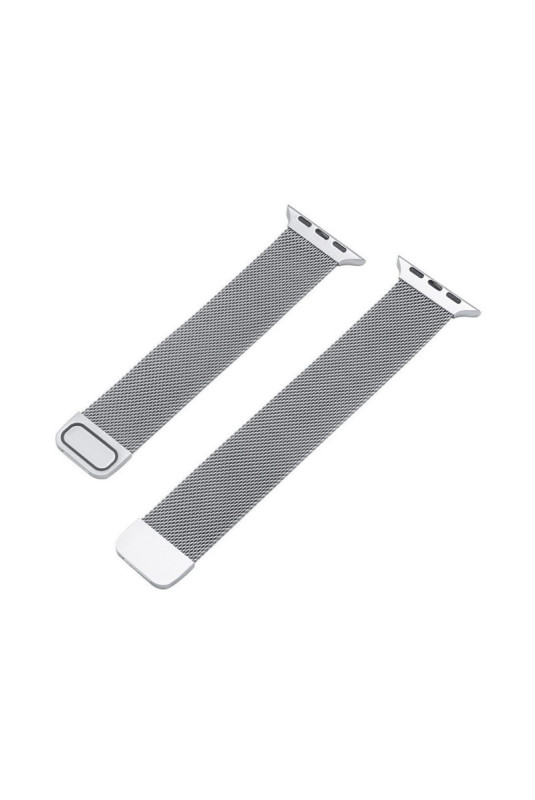 Bracelet compatible Apple Watch maille milanaise acier gris 38/40/41 mm