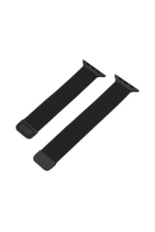 Bracelet compatible Apple Watch maille milanaise noir 38/40/41 mm