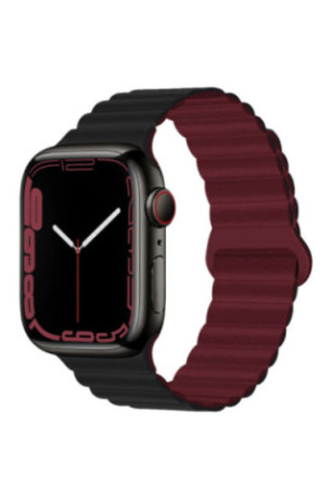 Bracelet Compatible Apple Watch 38/40/41 Mm - Noir/Vin