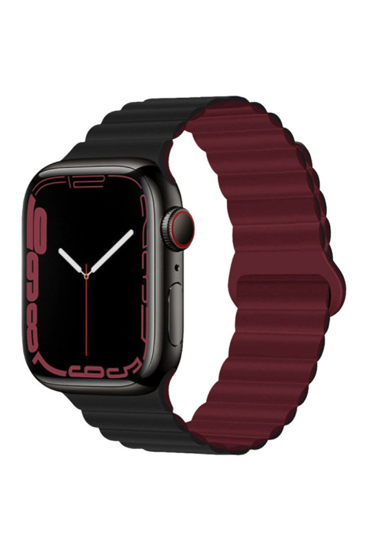 Bracelet Compatible Apple Watch 38/40/41 Mm - Noir/Vin