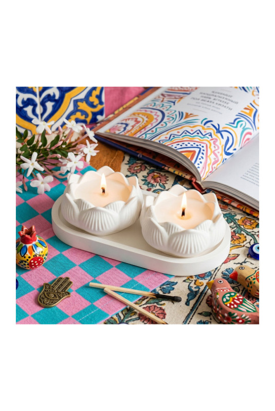 Ensemble de bougies (2 pièces) - Blanc