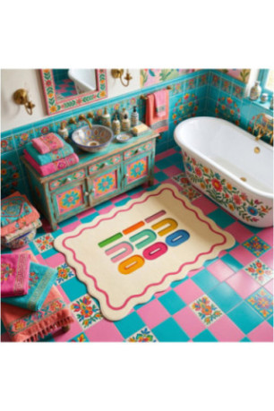 Tapis de bain (60 x 90) - Multicolore