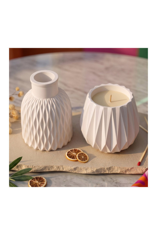 Ensemble de bougies (2 pièces) - Blanc