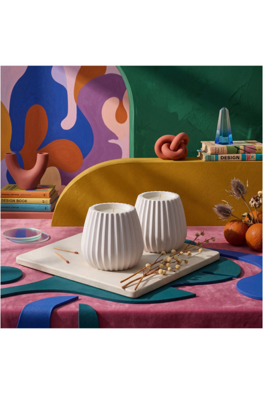Ensemble de bougies (2 pièces) - Blanc
