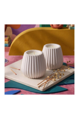 Ensemble de bougies (2 pièces) - Blanc