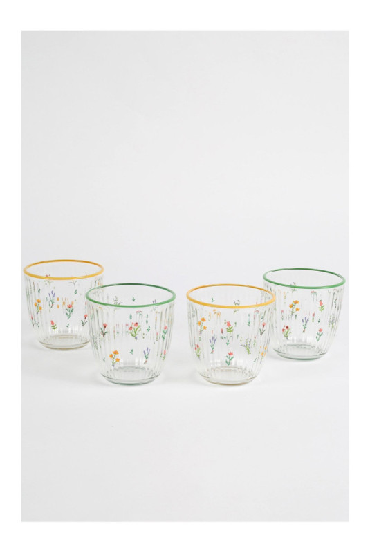 Ensemble de verres (4 pièces) - Jaune Vert