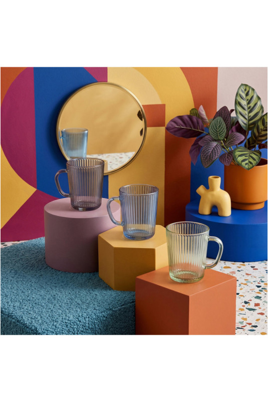 Ensemble de tasses (3 pièces) - Fumée verte bleue